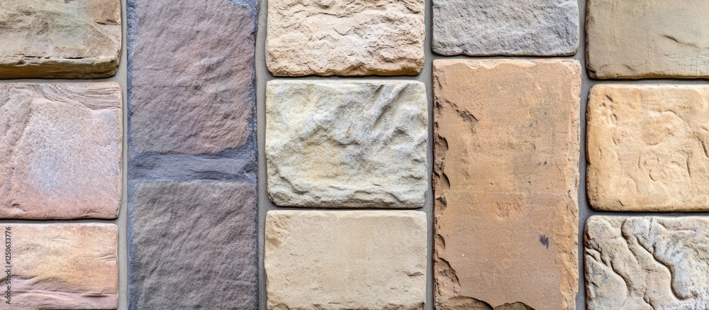 Aufkleber Sandstone brick wall texture seamless background for architecture and design applications