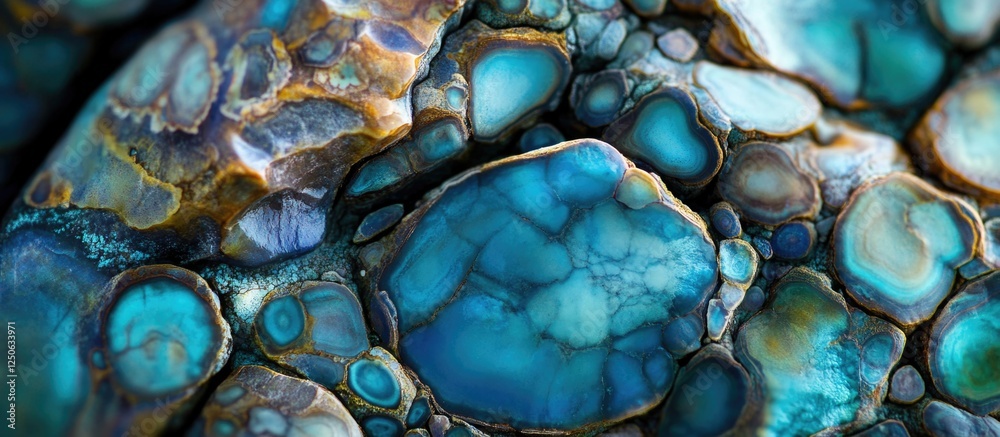 Aufkleber Macro close-up of colorful sea rocks showcasing intricate patterns and textures in high-quality fine art imagery.
