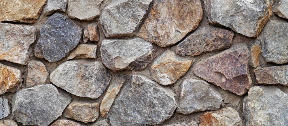 Poster natural stony wall texture with varied stone shapes and earthy tones for background or artistic use