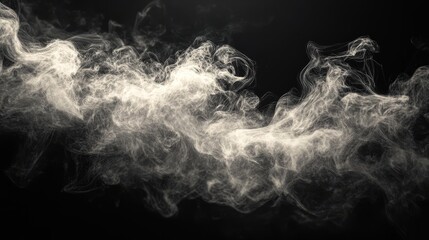 The serene beauty of fine dust particles gently swirling in the air, illuminated softly on a dark background. 