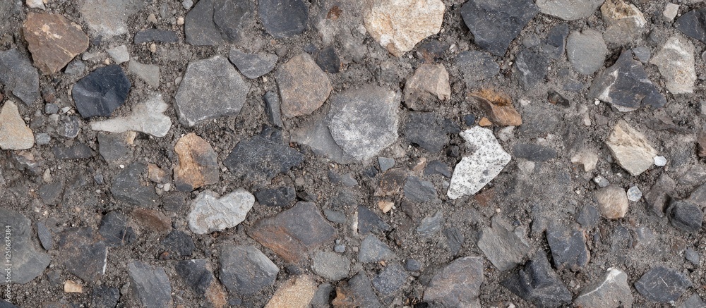 Aufkleber Natural rock texture background showcasing a variety of minerals in earthy tones and intricate patterns for use in design or illustration.