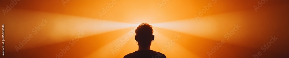 Leinwandbilder immersive concert visualization silhouetted audience with virtual projectioninnovative live music se