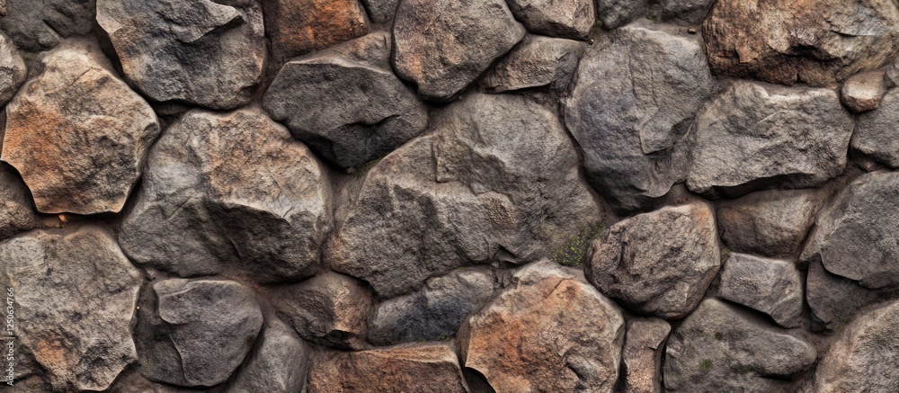 Aufkleber Natural rugged stone wall texture for use in background designs and architectural visuals showcasing earthy elements and resilience