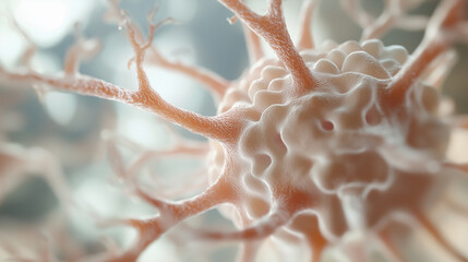 Naklejka premium Close-up 3D Model of Human Brain for Educational Purposes