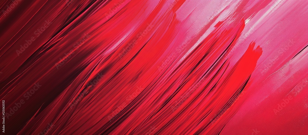 Poster vibrant red canvas texture with fluid brush strokes creating an abstract artistic background for cre