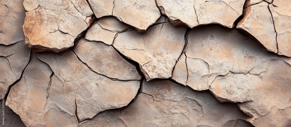 Poster natural rock surface with intricate cracks and textures highlighting unique geological formations an