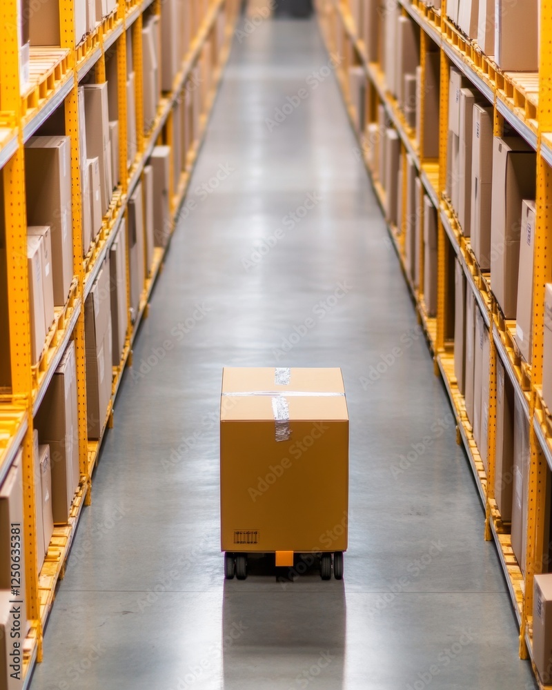 Aufkleber robotics-enhanced e-commerce storage automated shelving and transport vehicle in concrete-walled cen