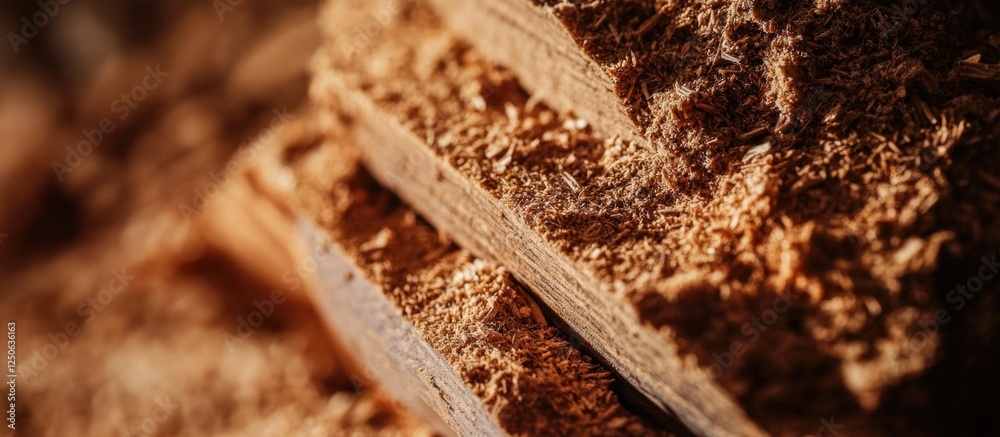Poster wood sawdust texture close-up natural background for rustic and crafting projects