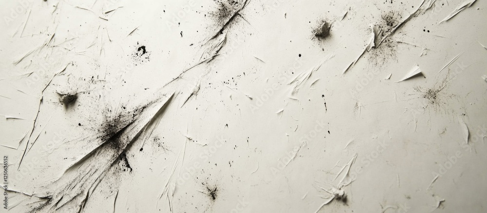 Aufkleber Textured white paper with various scratches and metal stains creating an abstract background suitable for design and artistic projects.