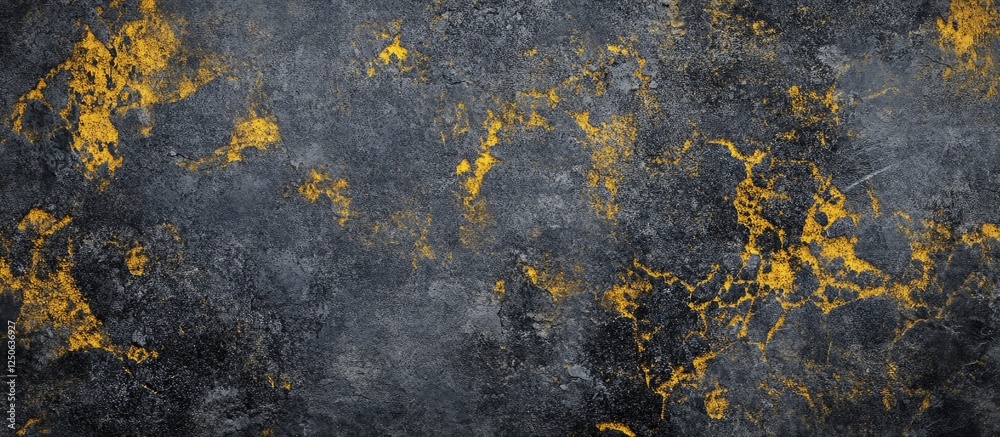 Poster rock texture background featuring a blend of black, grey, and striking yellow hues creating a dramat