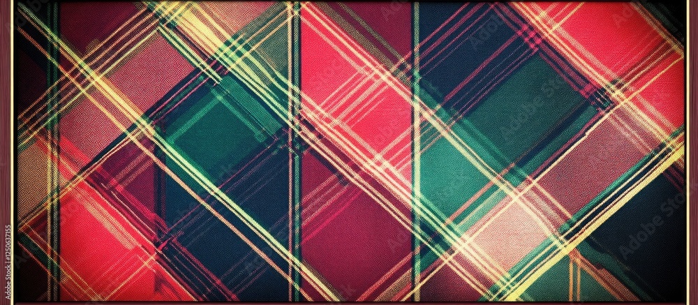 Poster Colorful Scottish Tartan Seamless Pattern Background for Textile and Design Use