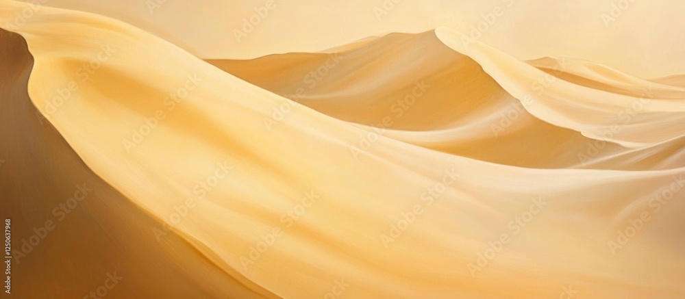 Aufkleber Golden sand dunes creating a soft textured background with gentle curves and warm hues ideal for design and artistic projects.