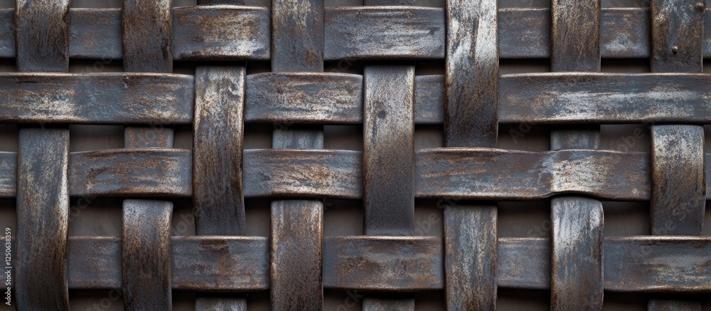 Poster closeup of woven metal grid showcasing intricate wire mesh texture for industrial and fencing applic