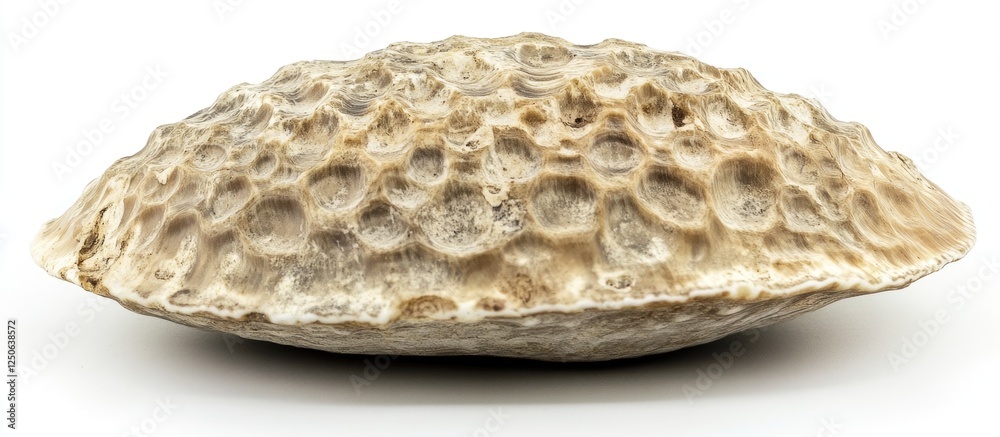 Poster Scapharca subcrenata shell isolated on white background showcasing its unique textured surface and natural beauty in detail