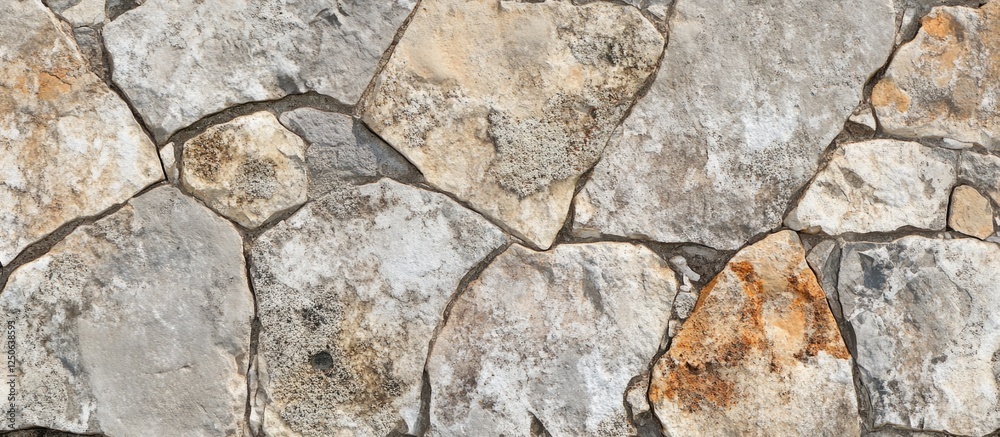 Aufkleber Natural stone texture with irregular shapes and earthy tones for backgrounds and design elements in architecture and landscaping projects.