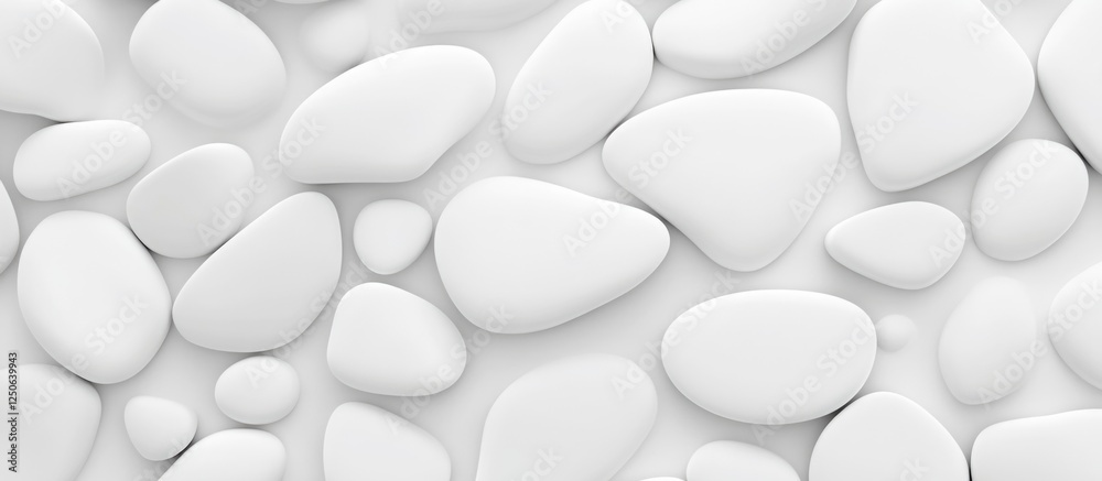 Aufkleber White Smooth Pebbles on a Soft Background for Use in Design and Decoration Projects