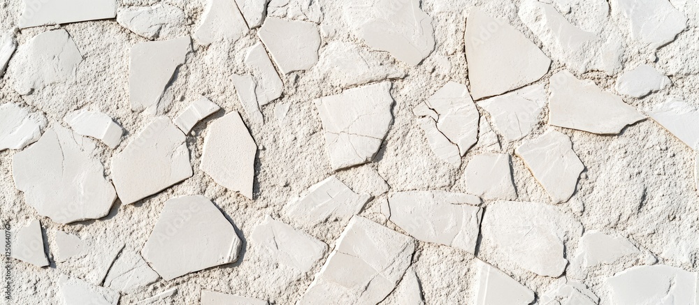 Poster cracked white gravel texture for construction site seamless background ideal for design projects and