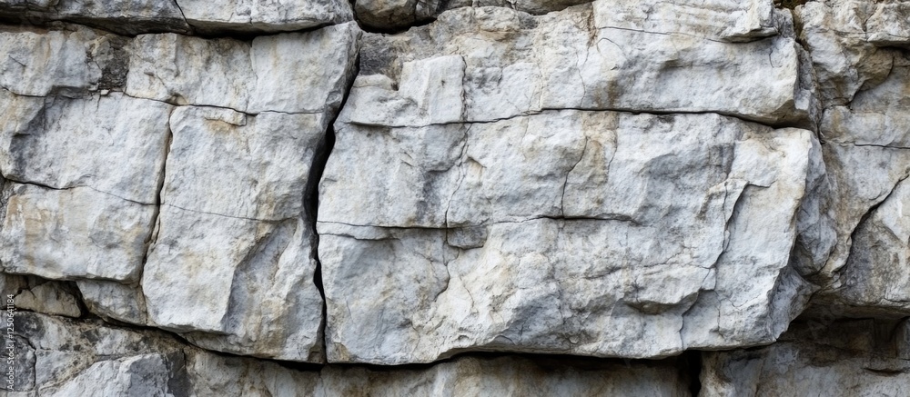 Poster Limestone rock texture background showcasing natural stone wall features and details ideal for design and architectural projects.