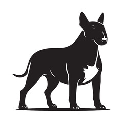 Modern Bull Terrier silhouette with sleek and confident design - Bull Terrier illustration - minimal Bull Terrier vector - dog silhouette
