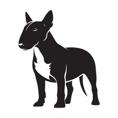 Aesthetic Bull Terrier silhouette emphasizing agility and energy - Bull Terrier illustration - minimal Bull Terrier vector - dog silhouette
