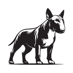 High-quality Bull Terrier silhouette with an elegant and sleek finish - Bull Terrier illustration - minimal Bull Terrier vector - dog silhouette
