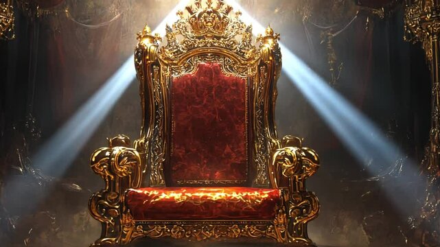 Regal Throne: A Golden Seat of Power and Majesty