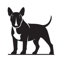 Iconic Bull Terrier silhouette with modern artistic expression - Bull Terrier illustration - minimal Bull Terrier vector - dog silhouette
