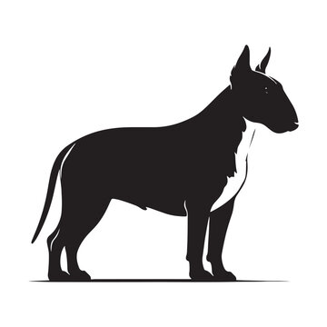 recommend clip art: Stylish Bull Terrier silhouette perfect for versatile designs - Bull Terrier illustration - minimal Bull Terrier vector - dog silhouette
                    