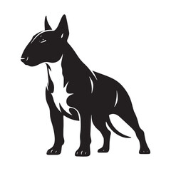 Dynamic Bull Terrier silhouette with motion and character - Bull Terrier illustration - minimal Bull Terrier vector - dog silhouette

