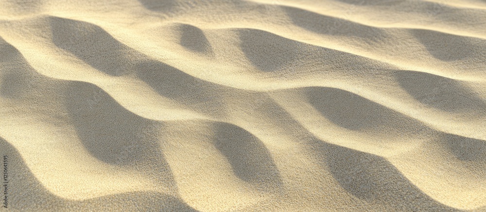 Aufkleber Sandy beach dunes creating a textured background with gentle waves and patterns in the sand showcasing natural coastal beauty.