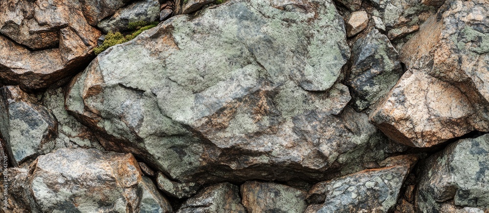 Poster rocky slope surface with textured stones displaying natural earthy tones and rough edges suitable fo