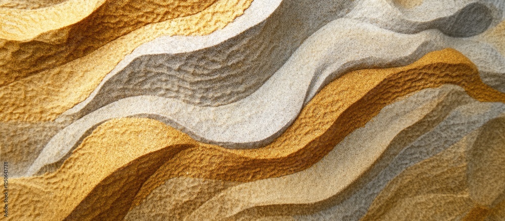Poster textured sand waves in warm tones creating a natural background for wallpapers and design projects