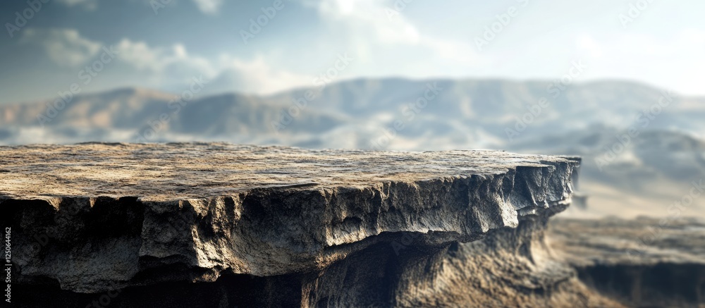 Aufkleber Desert plateau rock layers featuring macro textures and empty space for text ideal for nature or landscape compositions