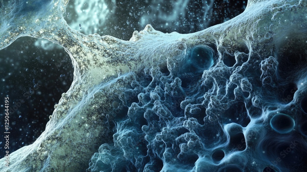 Poster Cellular Structures Under Microscope High-Resolution Abstract Biological Background for Scientific Research Exploration