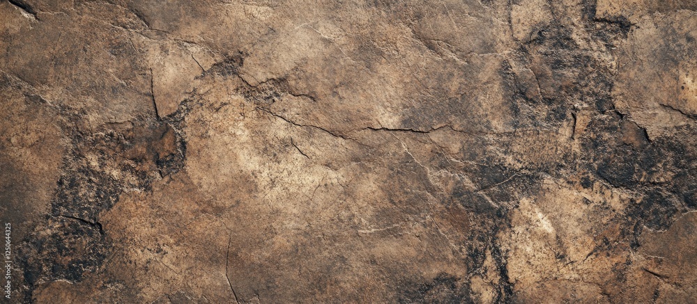 Aufkleber Detailed close-up of rugged rock texture background showcasing natural earth tones and intricate surface patterns for design and artistic use.