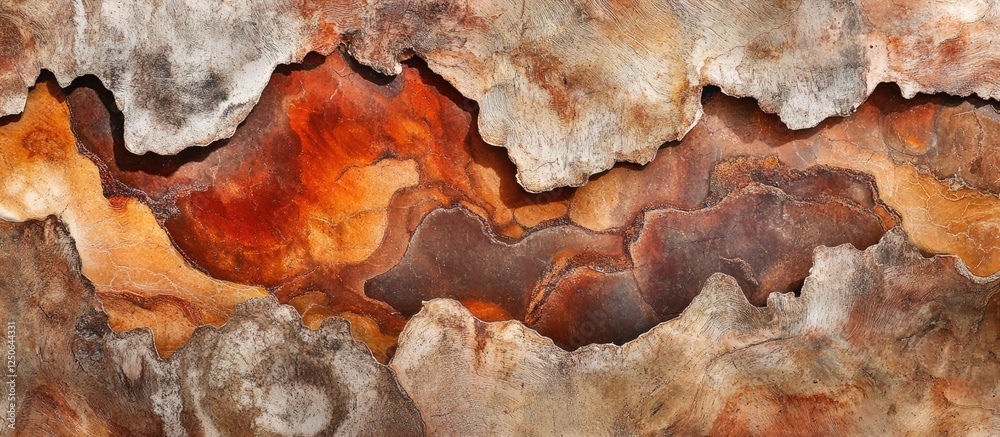Poster textured detail of river red gum bark showcasing rich colors and natural patterns in earthy tones fo