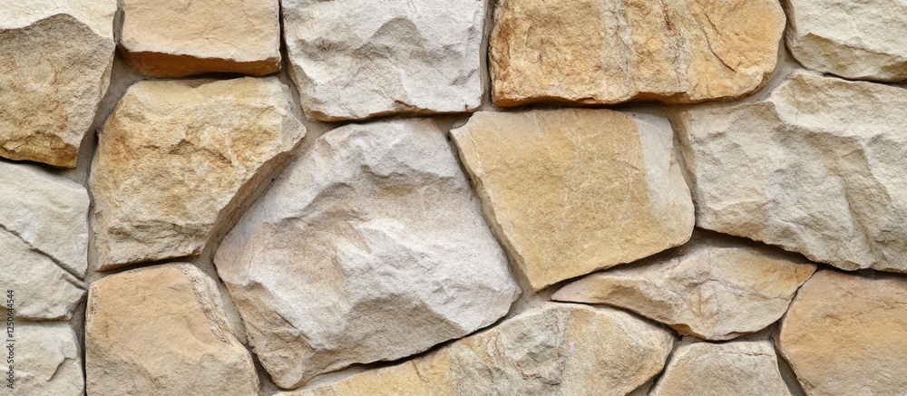 Poster Natural sandstone texture background with varied tones and shapes ideal for design and construction projects