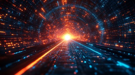 High speed internet data transmission with futuristic interface and technology