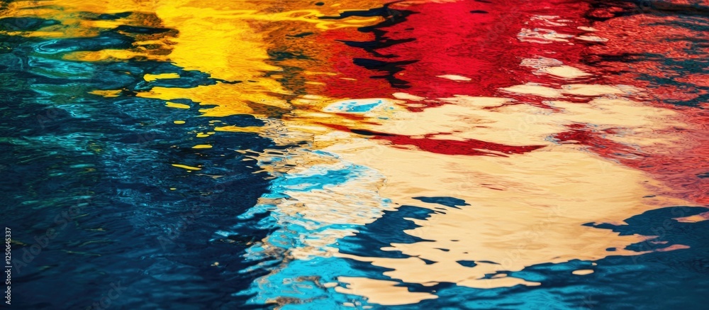 Poster vibrant reflections of daylight on water creating an abstract pattern for a stunning and minimalisti