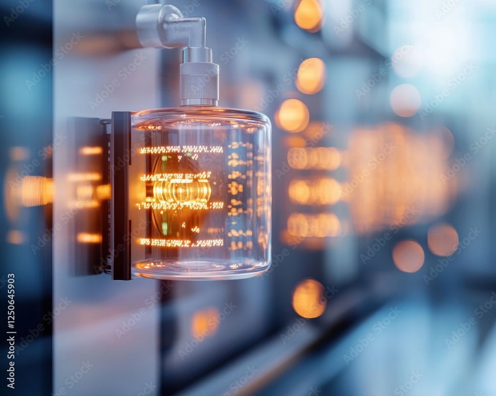 Poster AI-Driven Lab Aesthetic Sleek Glass Automated Analysis System with Illuminated Displays in Modern Research Facility - Precision Scientific Equipment for Innovative Data Solutions