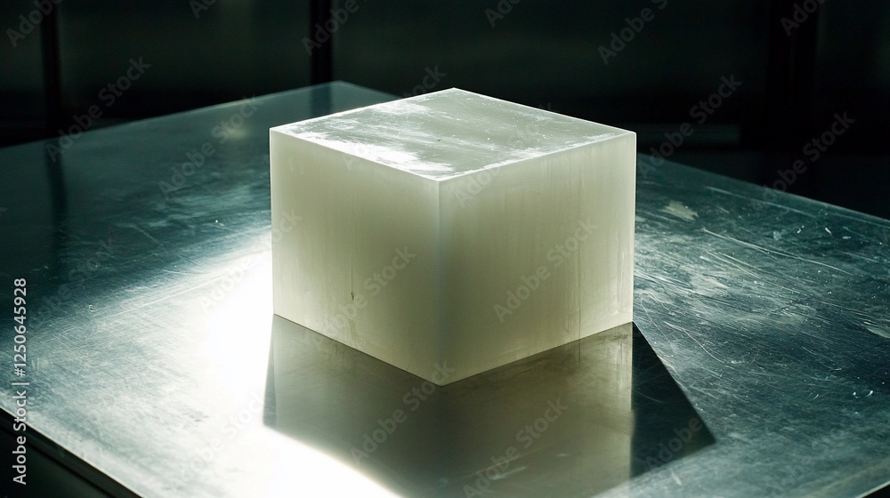 Poster Abstract cube on reflective surface