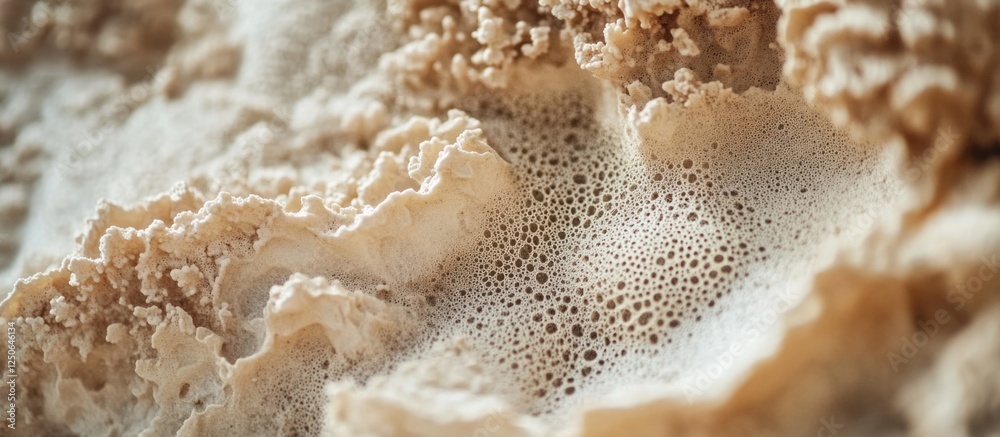 Aufkleber Sandpit macro texture showcasing intricate formations and natural patterns in an abstract environment with subtle foam details.