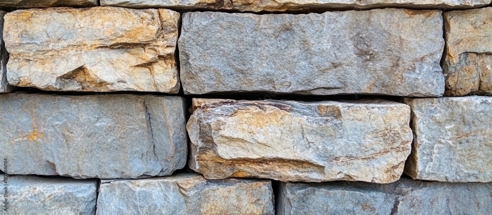 Poster natural stone wall texture with varied shapes and earthy tones ideal for architectural and textural 