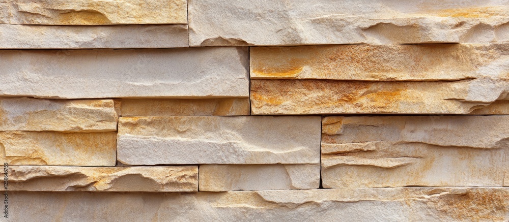 Poster textured sandstone wall with layered stone design showcasing natural colors and patterns for archite