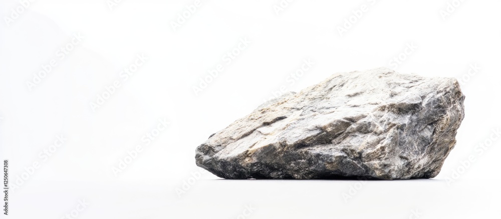 Aufkleber Minimalist rock stone on white background with ample empty space for text or design elements, ideal for nature-themed projects.