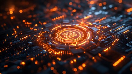 Advanced digital security concept with holographic cyber locks and firewall