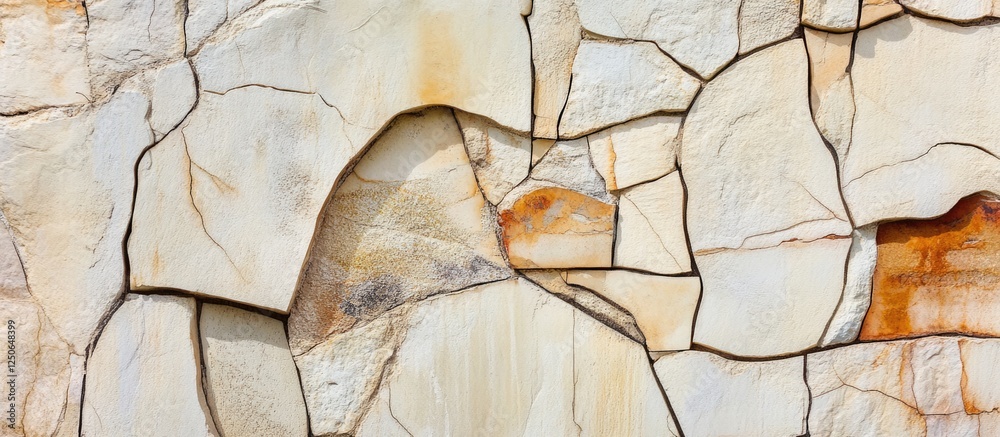 Poster Natural Textured Sandstone Wall with Unique Patterns and Earthy Tones Ideal for Architecture and Interior Design Backgrounds