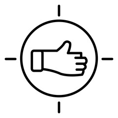 Simple Staff ID Card Outline Icon - Minimalist Vector Illustration