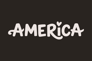 America Text Typography in Cute Font with Doodle Elements for a Fun and Playful Template Background Wallpaper, Perfect for Patriotic and Creative Designs