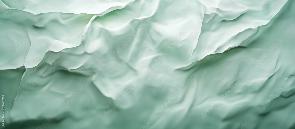 Aufkleber textured green abstract background with soft folds and gentle blur creating a calming and artistic w